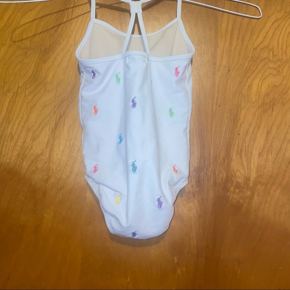 Girls Ralph Lauren polo pony all over 1 piece swimsuit bathing suit size 2T - Picture 2 of 4